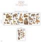 Safari Wall Stickers, Jungle Animal Nursery Decor, Giraffe Elephant Lion Zebra Wall Decals, Neutral Kids Room Peel and Stick Wall Art