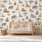 Safari Wall Stickers, Jungle Animal Nursery Decor, Giraffe Elephant Lion Zebra Wall Decals, Neutral Kids Room Peel and Stick Wall Art