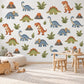 Dinosaur Wall Stickers, Dino Nursery Decor, T Rex Triceratops Volcano Wall Decals, Boys Kids Room Jurassic Peel and Stick Wall Art