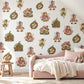 Garden Fairy Wall Stickers, Sage Mauve Fairy Nursery Decor, Toadstool Fairy House Wall Decals, Girls Room Woodland Peel and Stick Wall Art