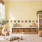 Scallop Wall Border Stickers, Rainbow Arch Nursery Decor, Blue Rust Mustard Wall Decals, Kids Room Playroom Border Peel and Stick Wall Trim