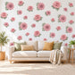 Dahlia Wall Stickers, Floral Nursery Decor, Mauve Flower Wall Decals, Dusty Rose Sage Girls Kids Room Peel and Stick Wall Art