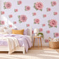 Dahlia Wall Stickers, Floral Nursery Decor, Mauve Flower Wall Decals, Dusty Rose Sage Girls Kids Room Peel and Stick Wall Art