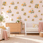 Forklift Wall Stickers, Construction Vehicle Nursery Decor, Toy Truck Wall Decals, Honey Sage Peach Boys Room Peel and Stick Wall Art