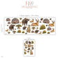 Safari Wall Stickers, African Animal Nursery Decor, Hippo Buffalo Meerkat Wall Decals, Kids Room Savanna Baobab Peel and Stick Wall Art