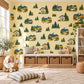Mountain Wall Stickers, Alpine Nursery Decor, Pine Tree Chalet Wall Decals, Boys Kids Room Adventure Landscape Peel and Stick Wall Art