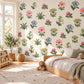Wildflower Wall Stickers, Floral Nursery Decor, Bluebell Cosmos Clover Wall Decals, Girls Kids Room Botanical Peel and Stick Wall Art