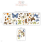 Butterfly Wall Stickers, Vintage Butterfly Nursery Decor, Blue Orange Butterfly Wall Decals, Girls Kids Room Garden Peel and Stick Wall Art