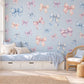 Bow Wall Stickers, Pastel Bow Nursery Decor, Watercolour Ribbon Wall Decals, Girls Room Pink Blue Lilac Coquette Peel and Stick Wall Art