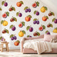 Fruit Wall Stickers, Autumn Orchard Nursery Decor, Plum Fig Apple Pear Wall Decals, Kids Room Vintage Botanical Peel and Stick Wall Art