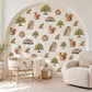 Woodland Animal Wall Stickers, Forest Nursery Decor, Badger Squirrel Owl Wall Decals, Kids Room Oak Tree Acorn Peel and Stick Wall Art