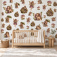 Fairy Wall Stickers, Woodland Fairy Nursery Decor, Mushroom Fairy House Wall Decals, Girls Kids Room Plum Moss Green Peel and Stick Wall Art
