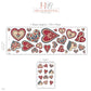 Heart Wall Stickers, Folk Art Heart Nursery Decor, Red Navy Scandi Heart Wall Decals, Girls Kids Room Valentine Peel and Stick Wall Art