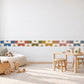 Checker Wall Border Stickers, Boho Nursery Decor, Geometric Checkerboard Wall Decals, Kids Room Terracotta Blue Peel and Stick Wall Art