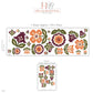 Folk Flower Wall Stickers, Scandi Floral Nursery Decor, Tulip Bellflower Wall Decals, Girls Kids Room Plum Orange Peel and Stick Wall Art