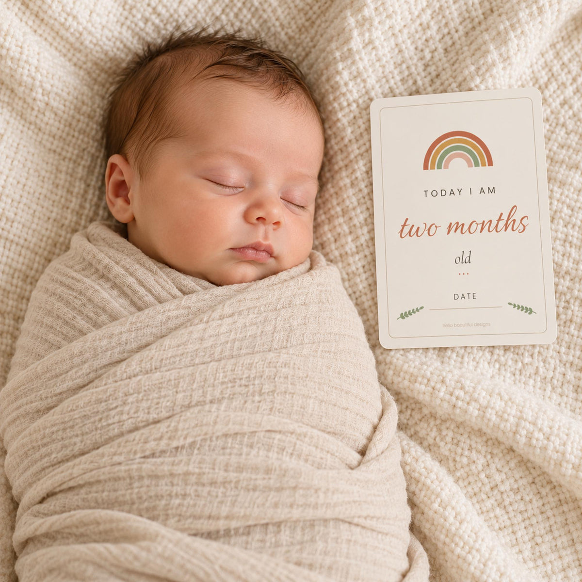 Baby Milestone Cards Printable, 40 Boho Rainbow Monthly & Firsts Set, Gender Neutral Photo Prop