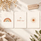 Boho Nursery Wall Art Set of 3, Rainbow Sun Hello Little One Prints, Terracotta Nursery Decor, Gender Neutral Printable Wall Art