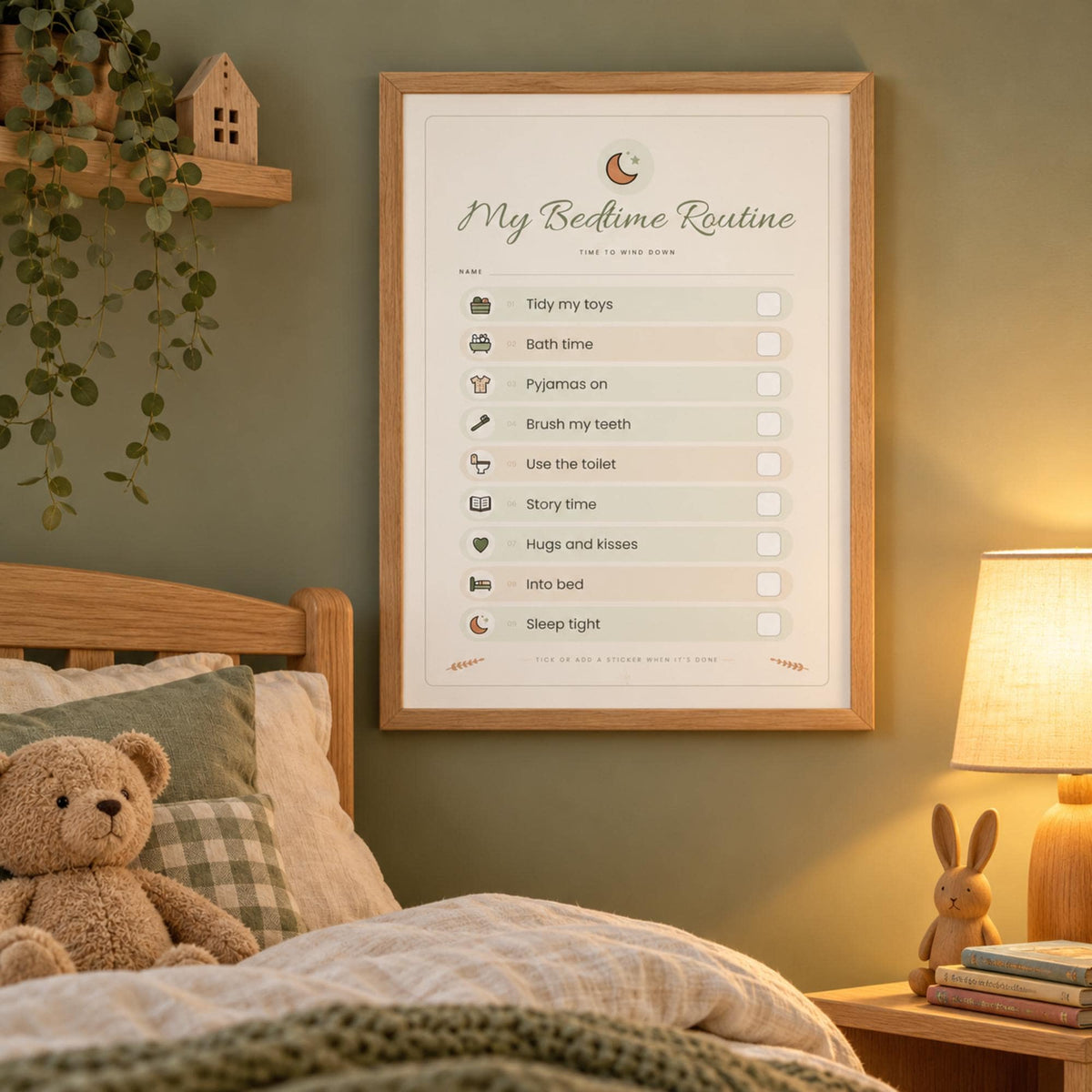 Morning and Bedtime Routine Chart Printable, Toddler Visual Schedule Cards, Boho Kids Routine, Velcro Board Cards, A4 & US Letter