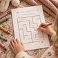 Rainy Day Activity Pack for Kids, Printable Mazes, Word Search, Dot to Dot, Kids Activity Book, Ages 4 to 8, Boho, A4 & US Letter