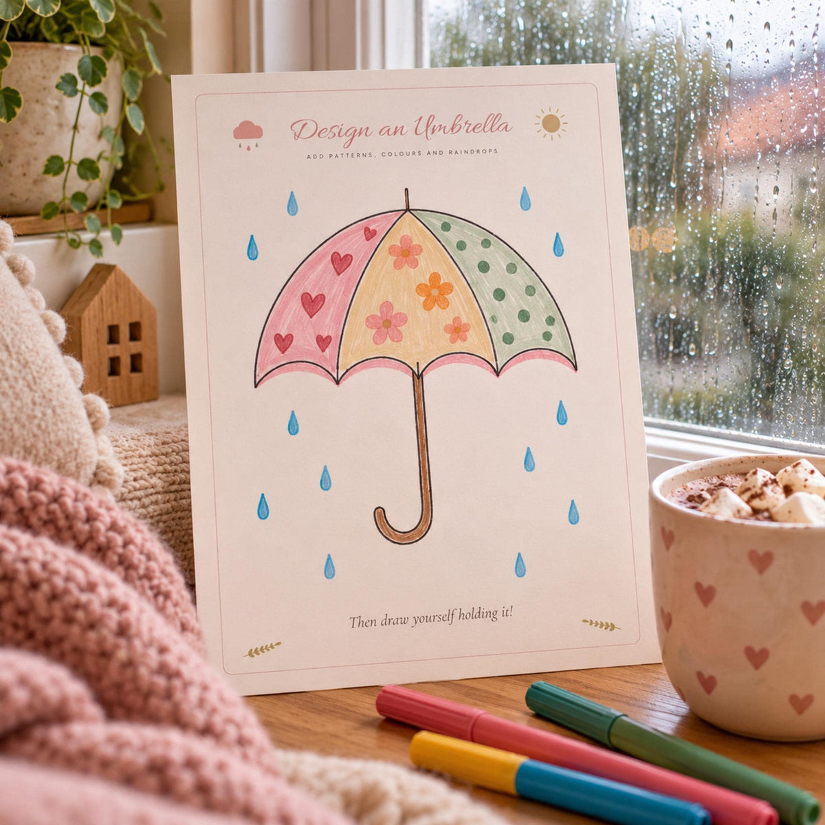 Rainy Day Activity Pack for Kids, Printable Mazes, Word Search, Dot to Dot, Kids Activity Book, Ages 4 to 8, Boho, A4 & US Letter