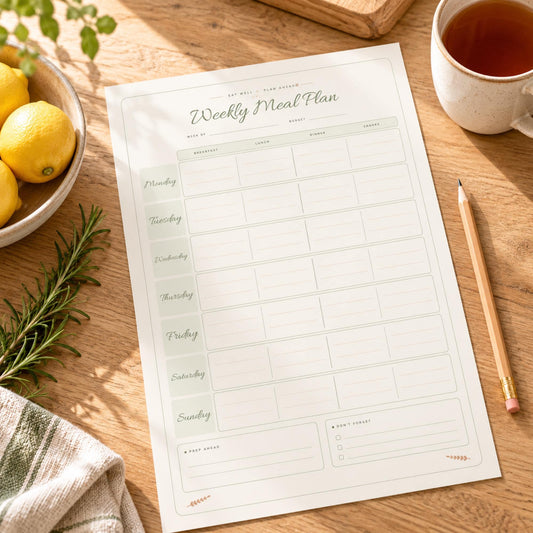 Weekly Meal Planner Printable, Boho Shopping List by Aisle, Family Meal Plan, Recipe Cards, Pantry Inventory, A4 A5 US Letter PDF