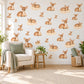 Baby Antelope Wall Stickers, Dik Dik Safari Nursery Decor, Baby Animal Wall Decals, Moss Peach Cream Kids Room Peel and Stick Wall Art