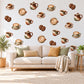 Coffee Cup Wall Stickers, Kitchen Wall Decor, Espresso Latte Wall Decals, Cafe Coffee Bean Brown Sage Peel and Stick Wall Art