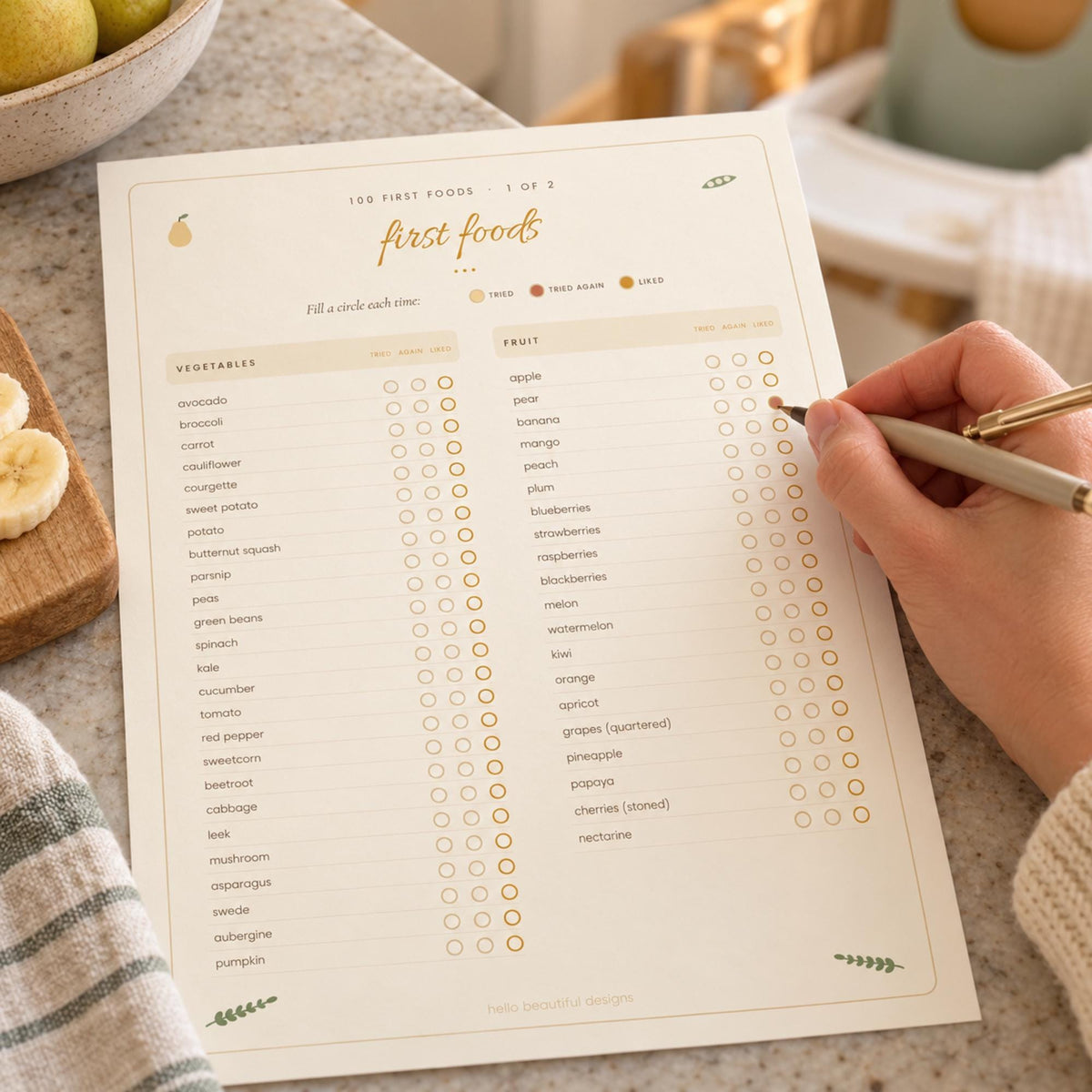 Weaning Tracker Printable, 100 First Foods Checklist, Baby Led Weaning Planner, Allergen Tracker, Starting Solids Baby Food Chart