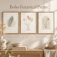 Boho Botanical Nursery Prints Set of 3, Pampas Grass Palm Leaf Arch Wall Art, Neutral Minimalist Printable Wall Art, Beige Nursery Decor