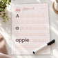 Alphabet Tracing Worksheets Printable, Number Tracing 0 to 20, Handwriting Practice, Preschool Letter Tracing, EYFS Reception, A4 Letter
