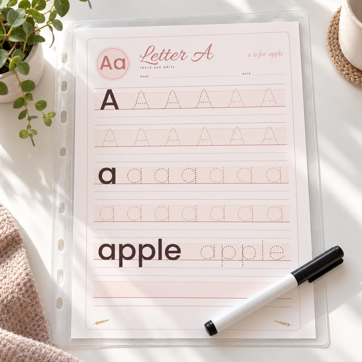 Alphabet Tracing Worksheets Printable, Number Tracing 0 to 20, Handwriting Practice, Preschool Letter Tracing, EYFS Reception, A4 Letter