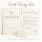 Tooth Fairy Kit Printable, Tooth Fairy Letter and Certificate, Tiny Tooth Envelope, Lost Tooth Chart, Tooth Fairy Receipt, A4 Letter