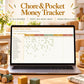 Family Chore and Pocket Money Tracker Spreadsheet, Kids Chore Chart with Points, Allowance Tracker for Google Sheets & Excel