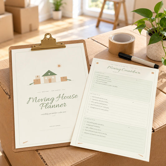 Moving House Planner Printable, Moving Checklist, Change of Address List, Box Labels, Packing Inventory, First Night Box, A4 & Letter