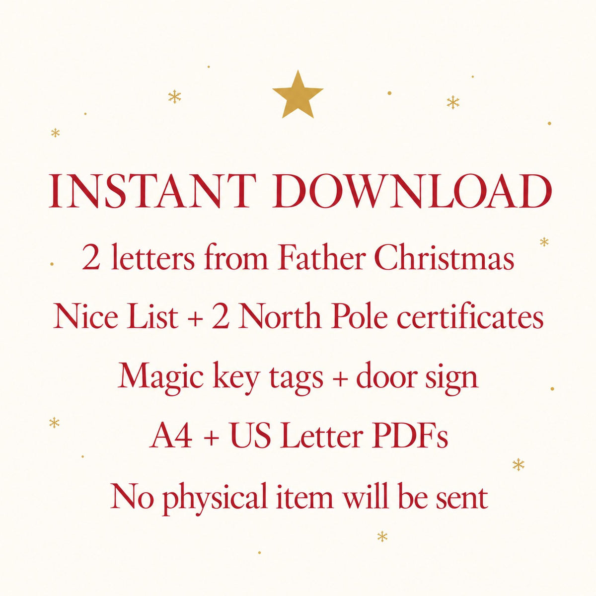 Letter from Santa Printable, Nice List Certificate, North Pole Kit, Santa Key, Christmas Eve Box, Kids Christmas, A4 Letter