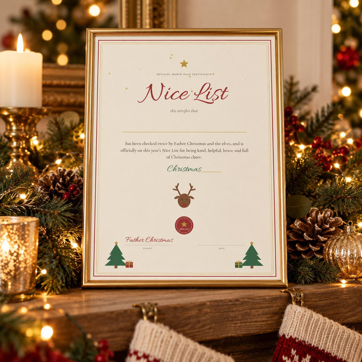 Letter from Santa Printable, Nice List Certificate, North Pole Kit, Santa Key, Christmas Eve Box, Kids Christmas, A4 Letter