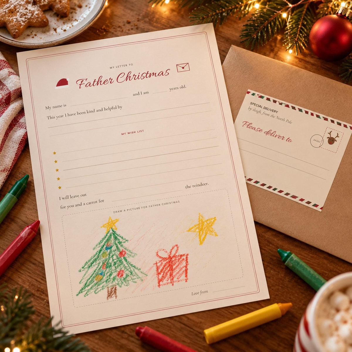 Letter from Santa Printable, Nice List Certificate, North Pole Kit, Santa Key, Christmas Eve Box, Kids Christmas, A4 Letter