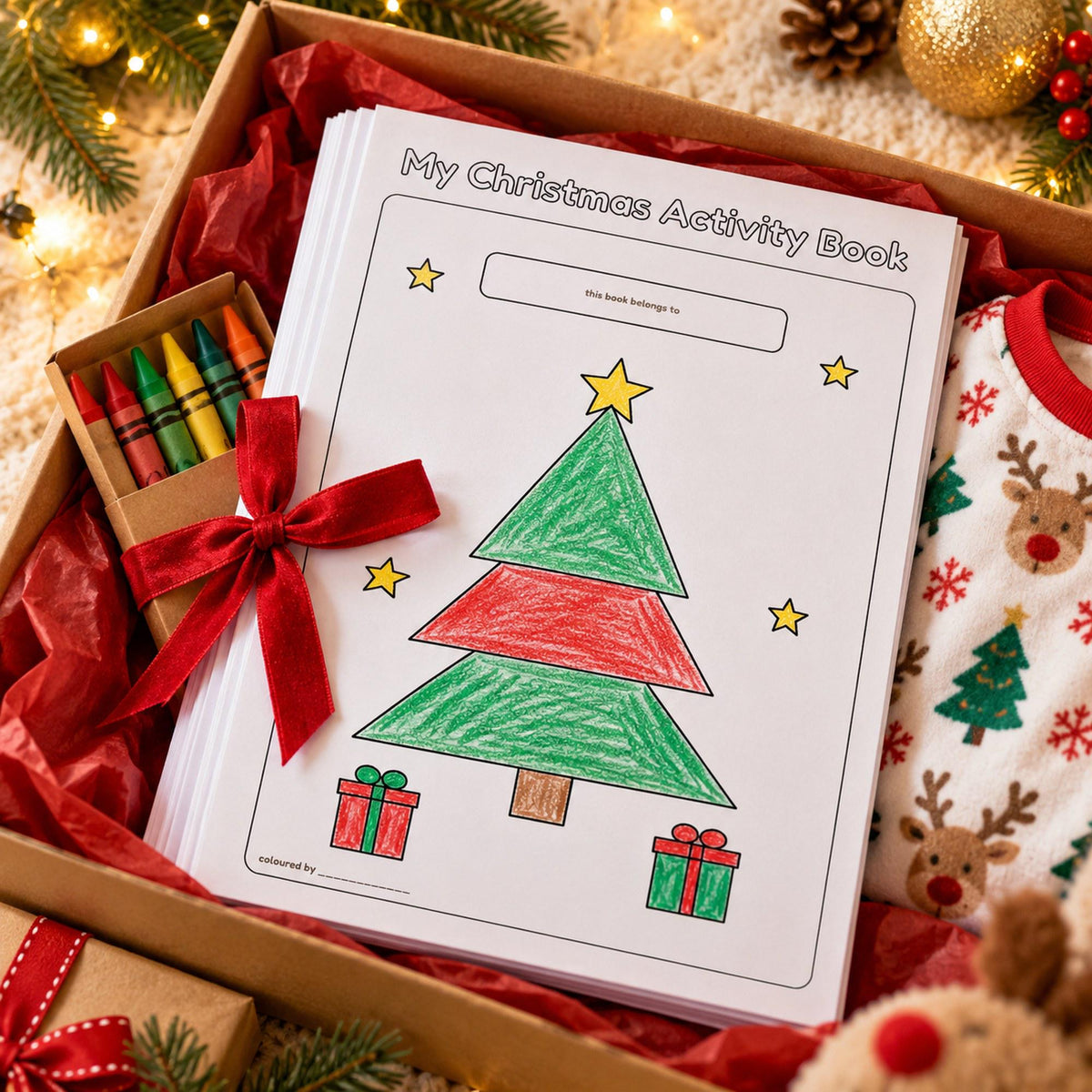Kids Christmas Activity Pack Printable, Christmas Colouring Pages, Word Search, Maze, Dot to Dot, Kids Activity Book