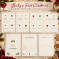 Baby's First Christmas Milestone Cards Printable, First Christmas Photo Prop, Baby Keepsake, Footprint Art, Christmas Baby Cards
