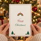 Baby's First Christmas Milestone Cards Printable, First Christmas Photo Prop, Baby Keepsake, Footprint Art, Christmas Baby Cards