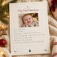 Baby's First Christmas Milestone Cards Printable, First Christmas Photo Prop, Baby Keepsake, Footprint Art, Christmas Baby Cards