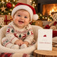 Baby's First Christmas Milestone Cards Printable, First Christmas Photo Prop, Baby Keepsake, Footprint Art, Christmas Baby Cards
