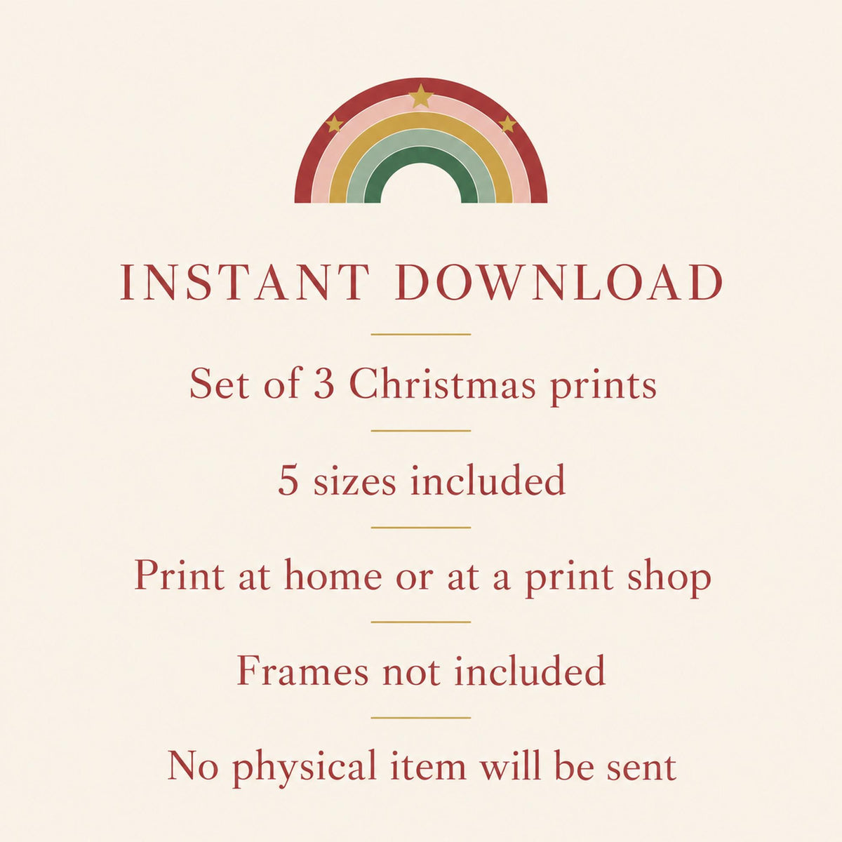 Boho Christmas Nursery Prints Set of 3, Merry and Bright, Reindeer, Christmas Tree Wall Art, Neutral Christmas Printable Decor
