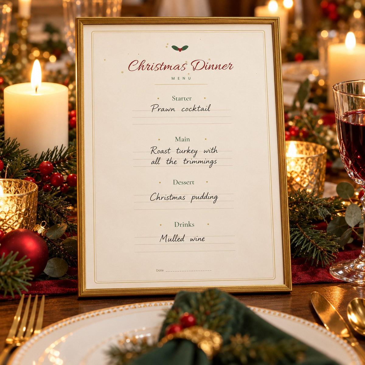 Christmas Dinner Table Printables, Place Cards, Christmas Menu, Conversation Cards, Cracker Jokes, Table Sign, Christmas Table Decor
