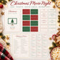 Christmas Movie Night Printables, Movie Tickets, Snack Labels, Christmas Film Bucket List, Movie Review Cards, Family Movie Night