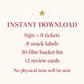 Christmas Movie Night Printables, Movie Tickets, Snack Labels, Christmas Film Bucket List, Movie Review Cards, Family Movie Night