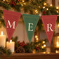 Merry Christmas Banner Printable, Christmas Bunting, Red and Green Pennant Banner, Joy Noel Banner, Christmas Mantel Decor