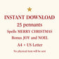 Merry Christmas Banner Printable, Christmas Bunting, Red and Green Pennant Banner, Joy Noel Banner, Christmas Mantel Decor
