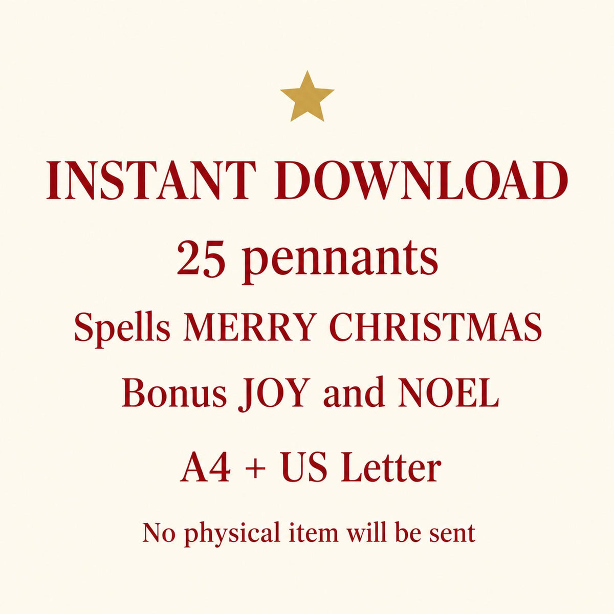 Merry Christmas Banner Printable, Christmas Bunting, Red and Green Pennant Banner, Joy Noel Banner, Christmas Mantel Decor