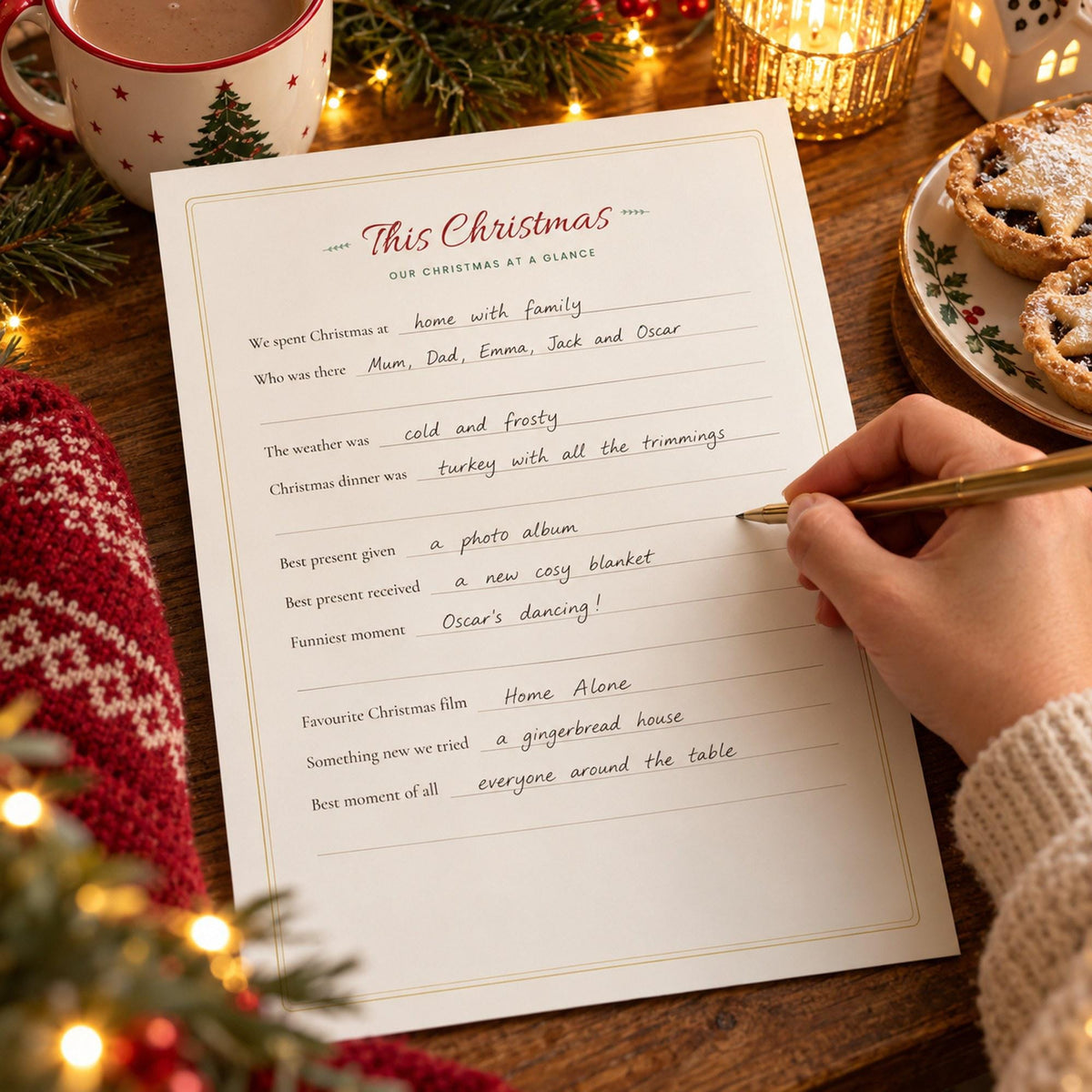 Family Christmas Memory Journal Printable, Christmas Keepsake, Christmas Memory Book, Gift List, Kids Christmas Page, Yearly Tradition